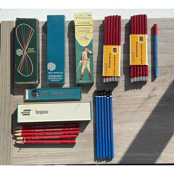 Lot Of VTG Blaisdell Eagle Turquoise Eberhard Faber Dietzgen Red Green Black